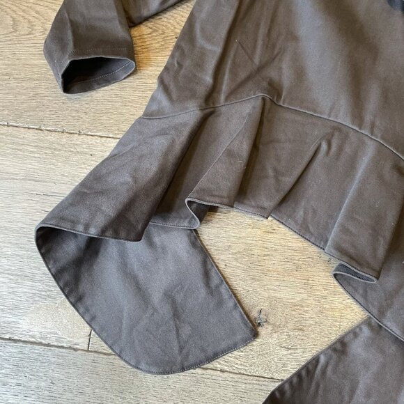 Wolf + Rita Dark Taupe Ruffle Shirt Blouse NEW - Picture 5 of 5